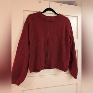 Frank & Oak Deep Red Crew Neck Sweater